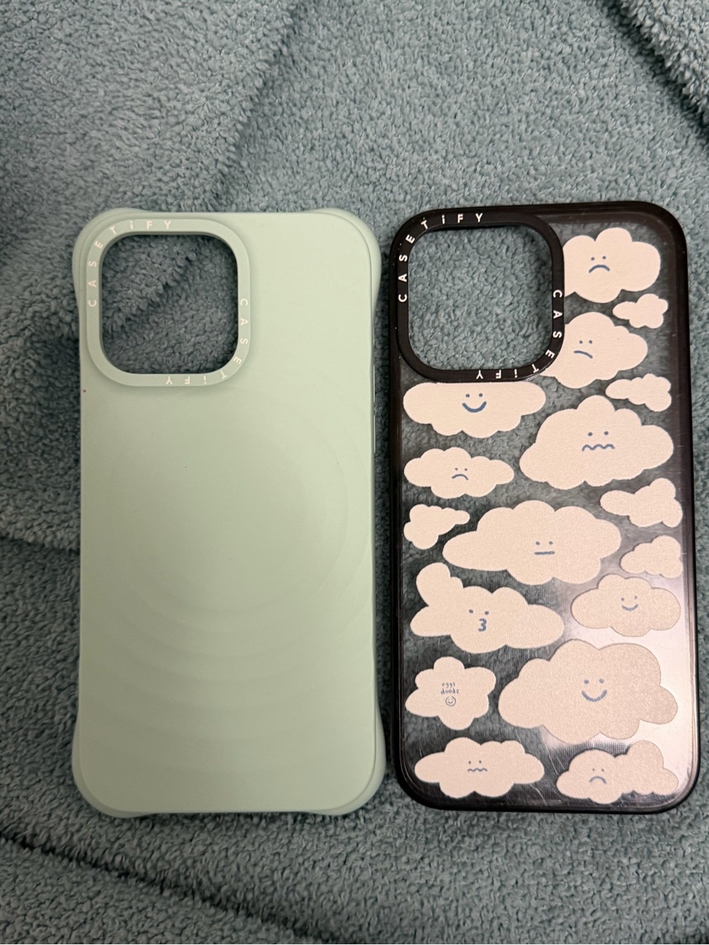 Casetify Mint Green and Black Cloud Phone Case Duo